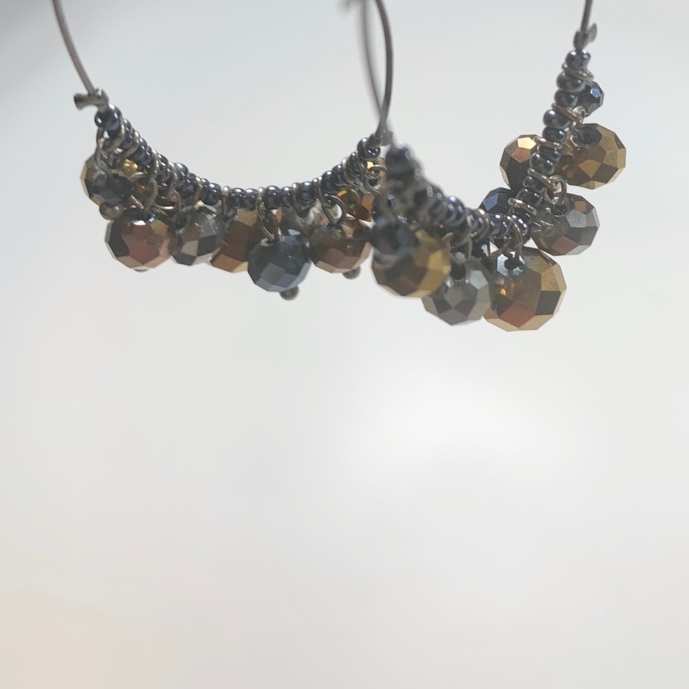 C.a.k.e | New Earring Dangle Brown Chrome New With Tags NWT - Picture 7 of 7